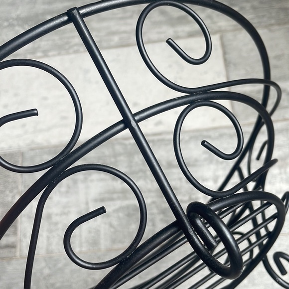 Fruit-ball Curly Metallic Work Holder Wire Base Ball Dish Art Wide Plate Bowl - Picture 6 of 9